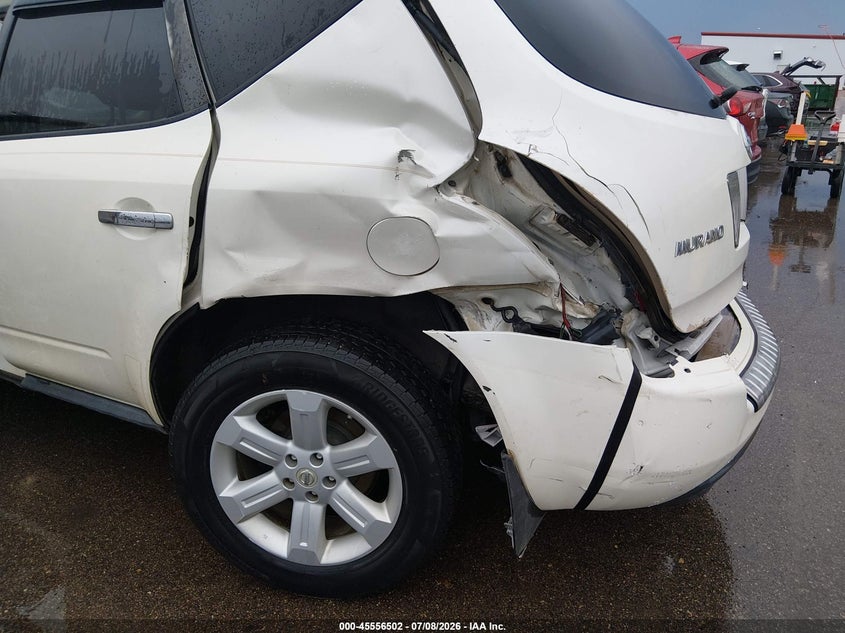 2007 Nissan Murano VIN JN8AZ08T37W530449 IAAI salvage auction — REAR END, Parts Only Bos (Minnesota), sold $275 on 2026-07-20 (photo 6)