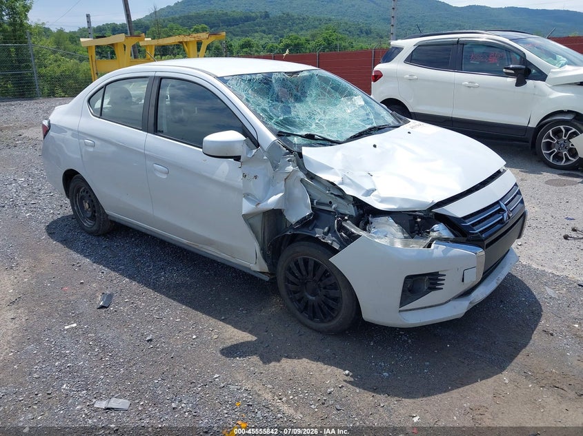 2022 Mitsubishi Mirage VIN ML32FUFJ6NHF06154 IAAI salvage auction — SIDE, Salvage Title, sold $2,200 on 2026-09-09 (photo 1)