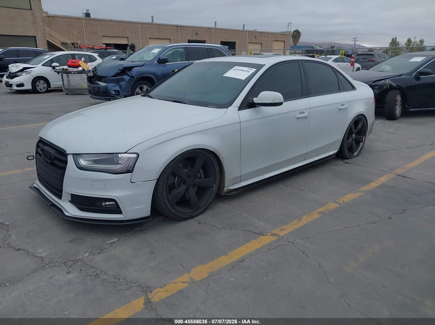 2014 Audi S4 VIN WAUDGAFL5EA126924 IAAI salvage auction — REAR END, Salvage (California), sold $7,000 on 2026-08-24 (photo 2)