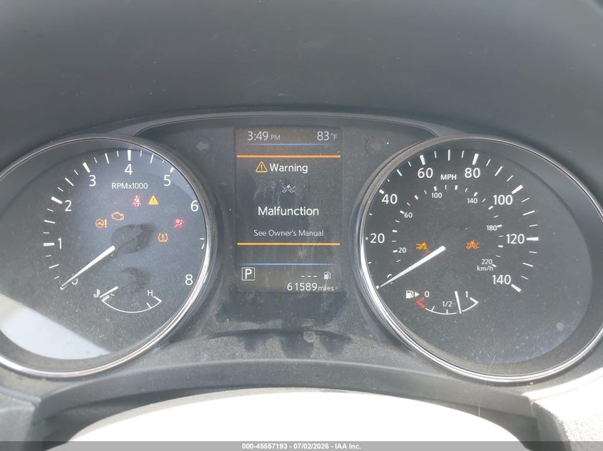 2021 Nissan Rogue VIN JN1BJ1AV2MW303034 IAAI salvage auction — FRONT END, Lien Papers (California), sold $1,350 on 2026-07-15 (photo 7)