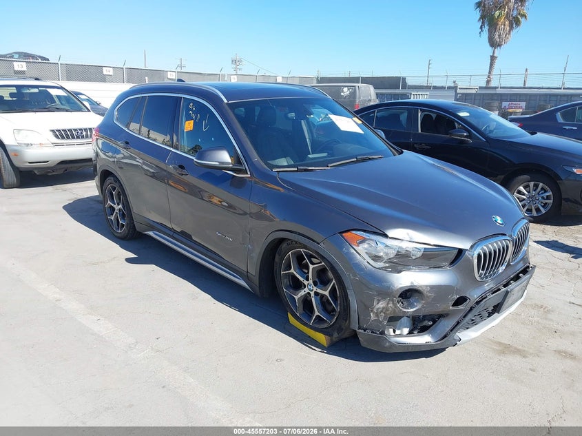 2018 BMW X1 VIN WBXHU7C34J5H41767 IAAI salvage auction — FRONT END, Salvage Title, sold $75 on 2026-07-29 (photo 1)