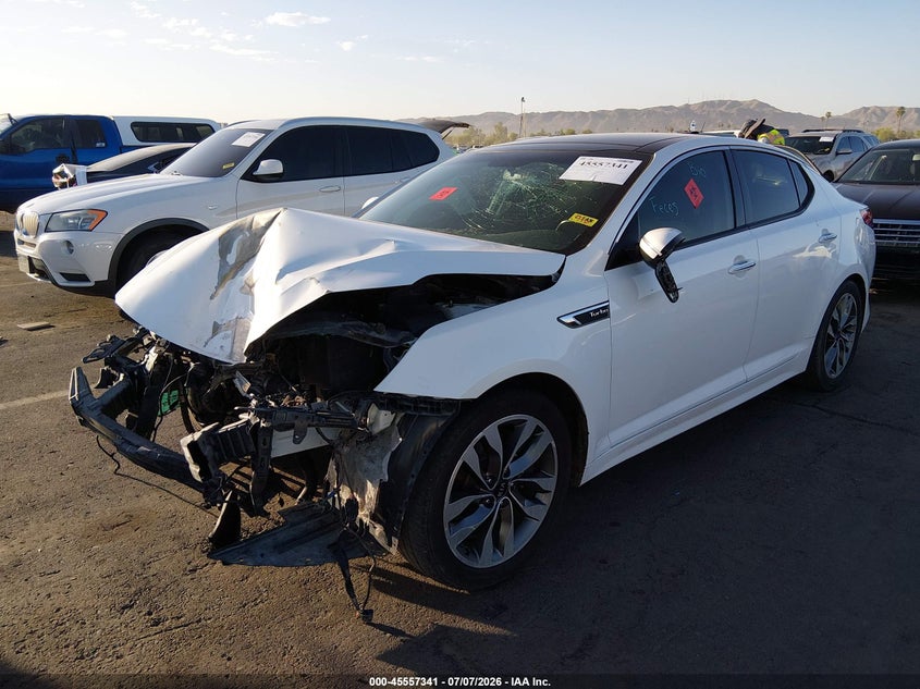 2015 Kia Optima VIN 5XXGR4A68FG493366 IAAI salvage auction — FRONT END, Non-Repairable (Arizona), sold $200 on 2026-07-28 (photo 2)