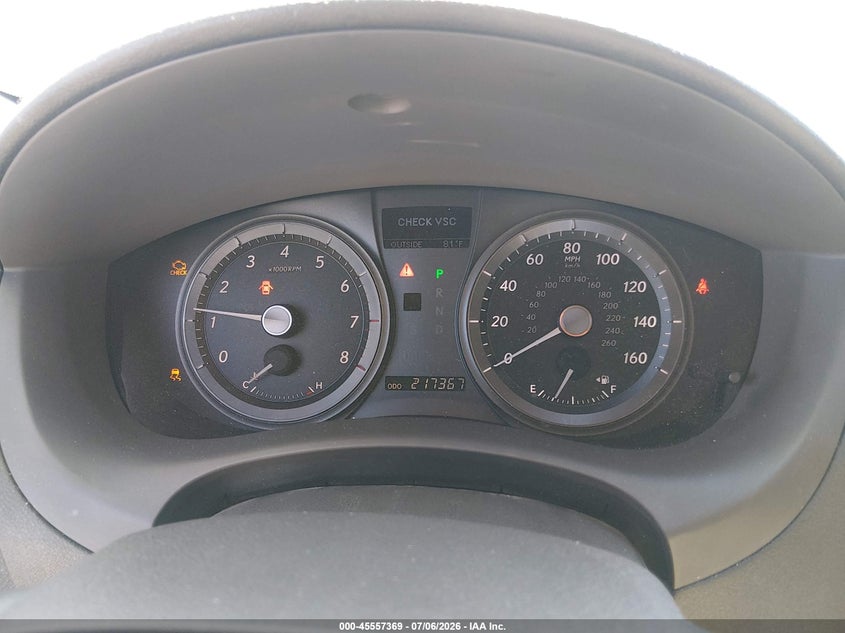 2008 Lexus Es 350 VIN JTHBJ46G882168145 IAAI salvage auction — NORMAL WEAR, Clear - Dealer Only (California), sold $725 on 2026-07-19 (photo 7)