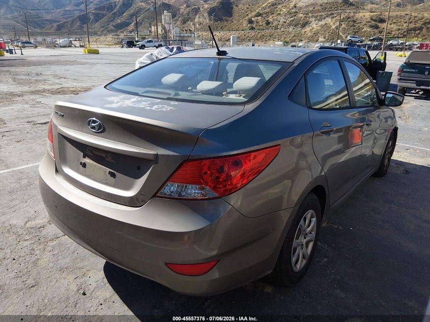 2013 Hyundai Accent VIN KMHCT4AE7DU521068 IAAI salvage auction — NORMAL WEAR, Clear - Dealer Only (California), sold $700 on 2026-07-29 (photo 4)
