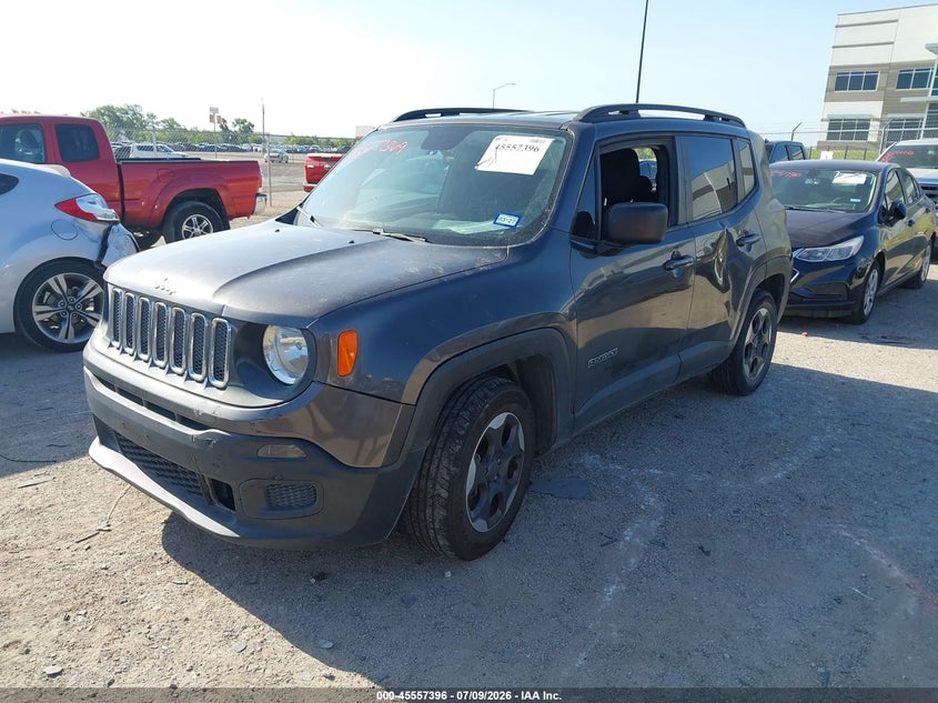 2017 Jeep Renegade VIN ZACCJAAB9HPF75378 IAAI salvage auction — FRONT & REAR, Original (Texas), sold $1,600 on 2026-08-18 (photo 2)