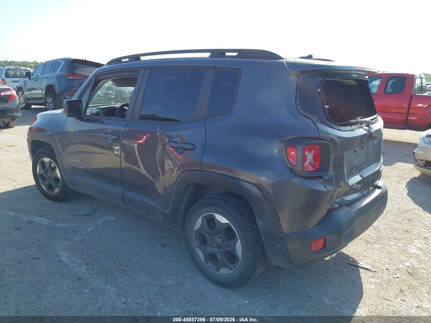 2017 Jeep Renegade VIN ZACCJAAB9HPF75378 IAAI salvage auction — FRONT & REAR, Original (Texas), sold $1,600 on 2026-08-18 (photo 3)