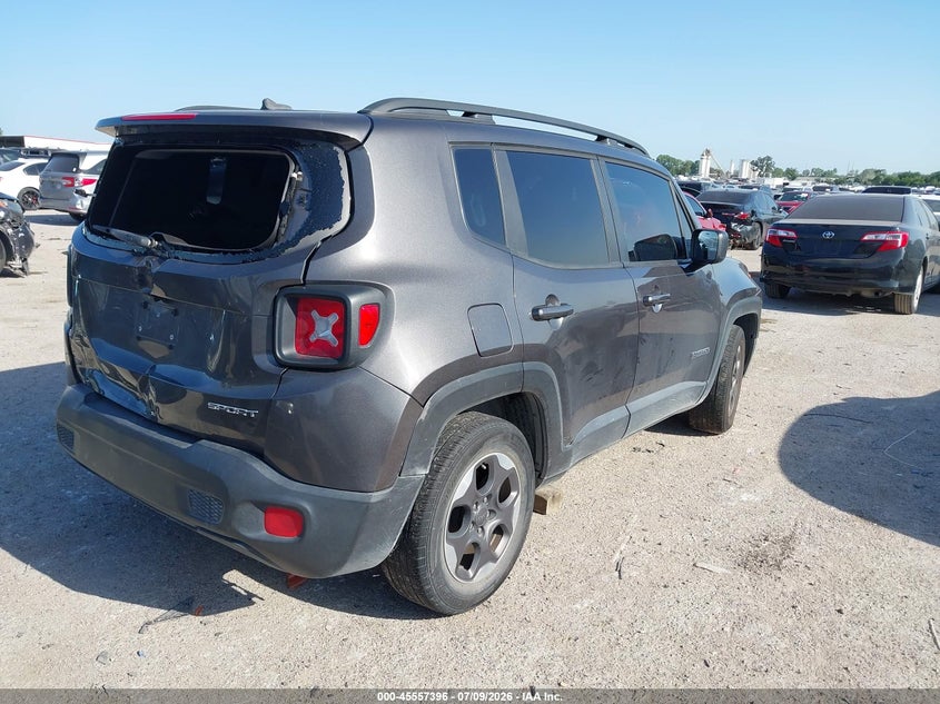 2017 Jeep Renegade VIN ZACCJAAB9HPF75378 IAAI salvage auction — FRONT & REAR, Original (Texas), sold $1,600 on 2026-08-18 (photo 4)