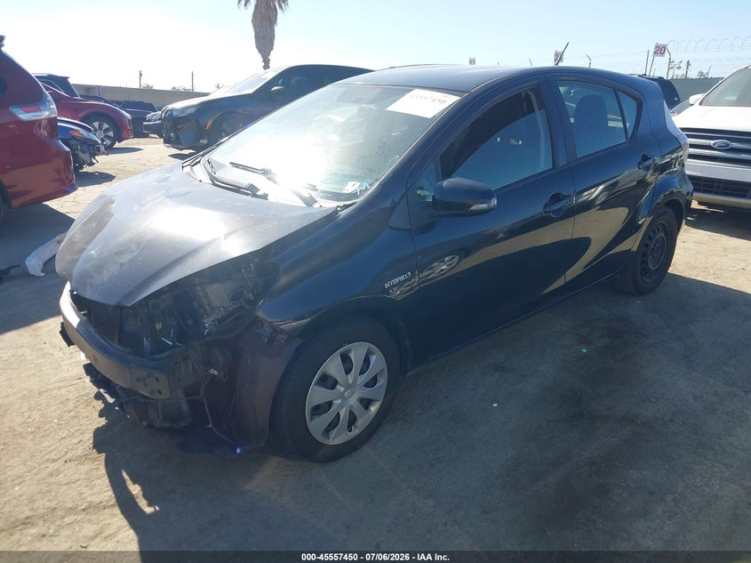 2013 Toyota Prius c VIN JTDKDTB32D1529472 IAAI salvage auction — FRONT END, Salvage Title, sold $1,300 on 2026-08-02 (photo 2)