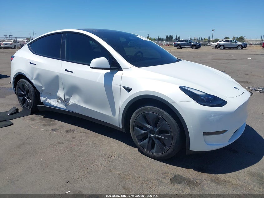 2025 Tesla Model y VIN 7SAYGDED1SF227495 IAAI salvage auction — SIDE, Salvage Title, sold $25 on 2026-07-30 (photo 1)