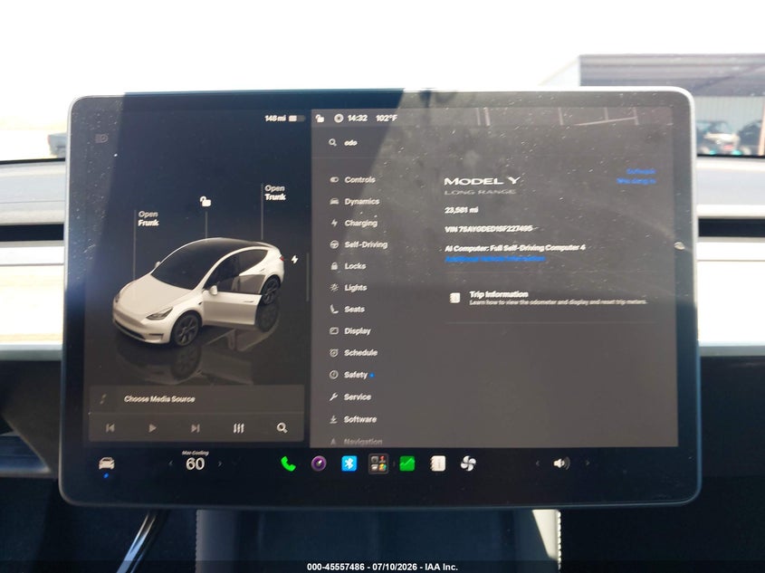 2025 Tesla Model y VIN 7SAYGDED1SF227495 IAAI salvage auction — SIDE, Salvage Title, sold $25 on 2026-07-30 (photo 7)