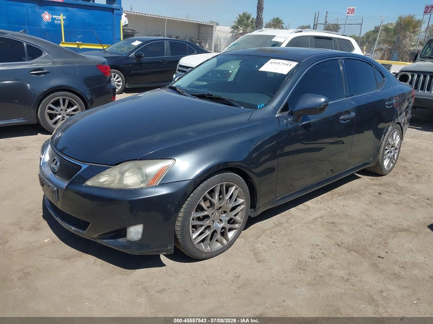 2007 Lexus Is 250 VIN JTHBK262X72036198 IAAI salvage auction — LEFT REAR, Salvage (California), sold $650 on 2026-07-29 (photo 2)