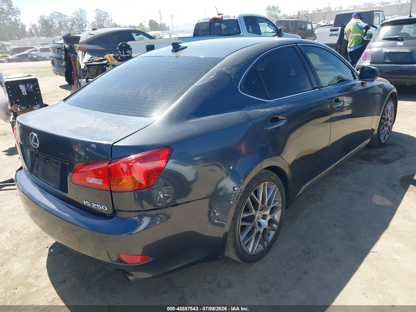 2007 Lexus Is 250 VIN JTHBK262X72036198 IAAI salvage auction — LEFT REAR, Salvage (California), sold $650 on 2026-07-29 (photo 4)