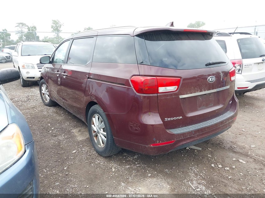 2016 Kia SEDONA VIN KNDMB5C15G6085843 IAAI salvage auction — NORMAL WEAR, Original (Ohio), sold $25 on 2026-07-23 (photo 3)