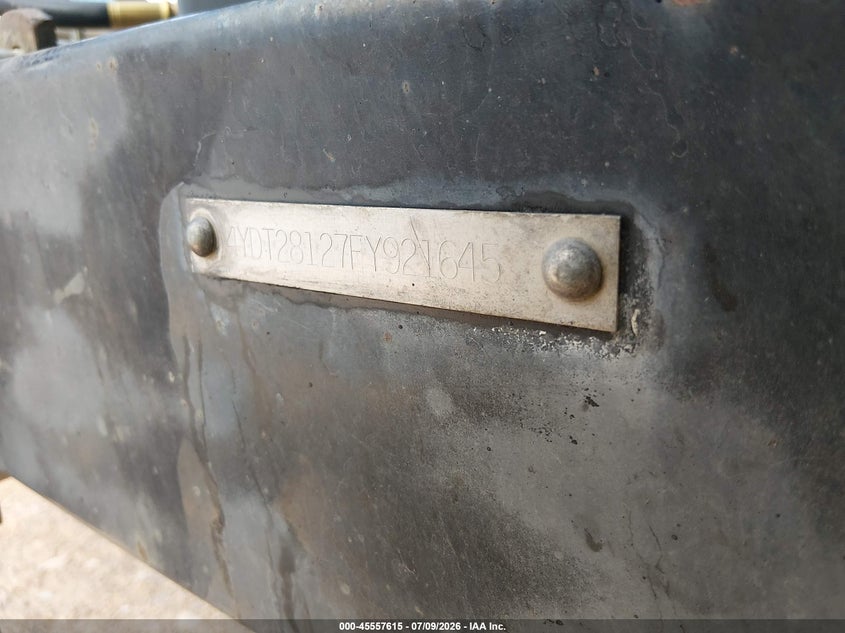 2015 Dutchman Other VIN 4YDT28127FY921645 IAAI salvage auction — REAR END, Salvage (Utah), sold $1,700 on 2026-09-24 (photo 9)