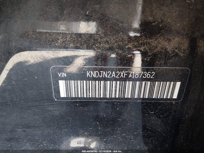 2015 Kia Soul VIN KNDJN2A2XF7187362 IAAI salvage auction — NORMAL WEAR, Original (Texas), sold $225 on 2026-07-28 (photo 9)