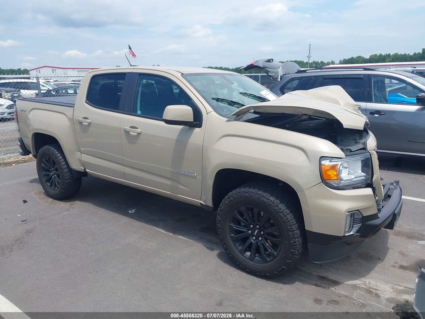 2021 Gmc Canyon VIN 1GTG6CEN8M1173302 IAAI salvage auction — FRONT END, Salvage (North Carolina), sold $6,500 on 2026-07-31 (photo 1)