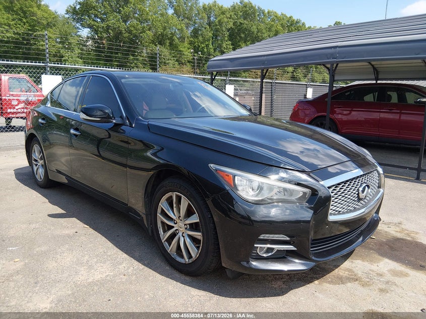 2015 Infiniti Q50 VIN JN1BV7AR2FM404132 IAAI salvage auction — REAR END, Wait Title, sold $1,150 on 2026-08-02 (photo 1)
