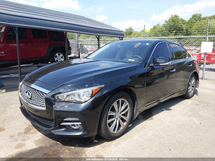 2015 Infiniti Q50 VIN JN1BV7AR2FM404132 IAAI salvage auction — REAR END, Wait Title, sold $1,150 on 2026-08-02 (photo 2)