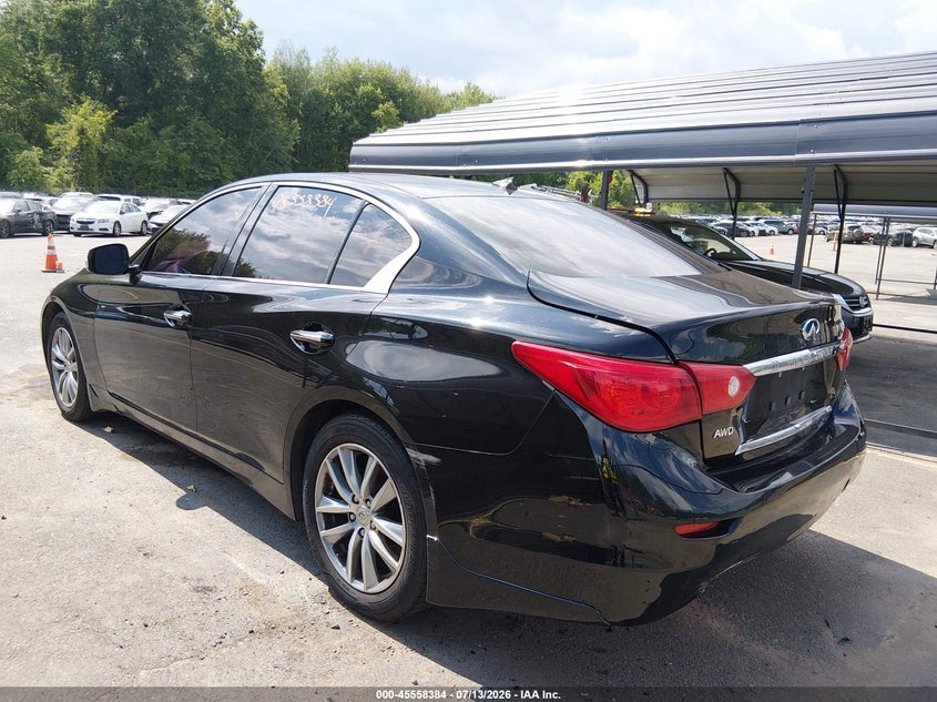 2015 Infiniti Q50 VIN JN1BV7AR2FM404132 IAAI salvage auction — REAR END, Wait Title, sold $1,150 on 2026-08-02 (photo 3)