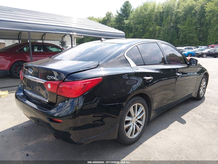 2015 Infiniti Q50 VIN JN1BV7AR2FM404132 IAAI salvage auction — REAR END, Wait Title, sold $1,150 on 2026-08-02 (photo 4)