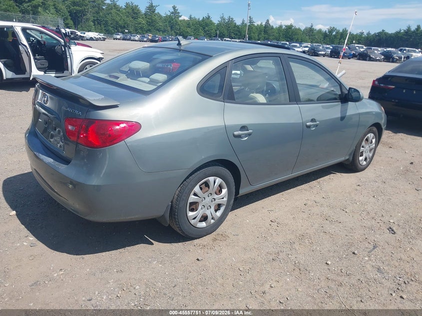 2009 Hyundai Elantra VIN KMHDU46D59U757937 IAAI salvage auction — LEFT FRONT, Clear (Massachusetts), sold $450 on 2026-07-12 (photo 4)