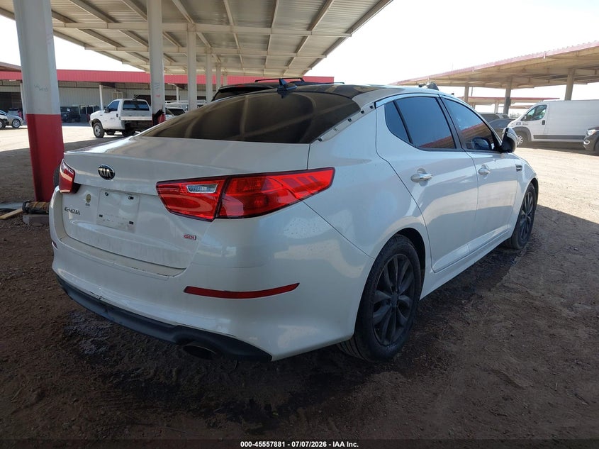 2015 Kia Optima VIN KNAGM4A78F5616849 IAAI salvage auction — NORMAL WEAR, Clear (Arizona), sold $125 on 2026-07-21 (photo 4)