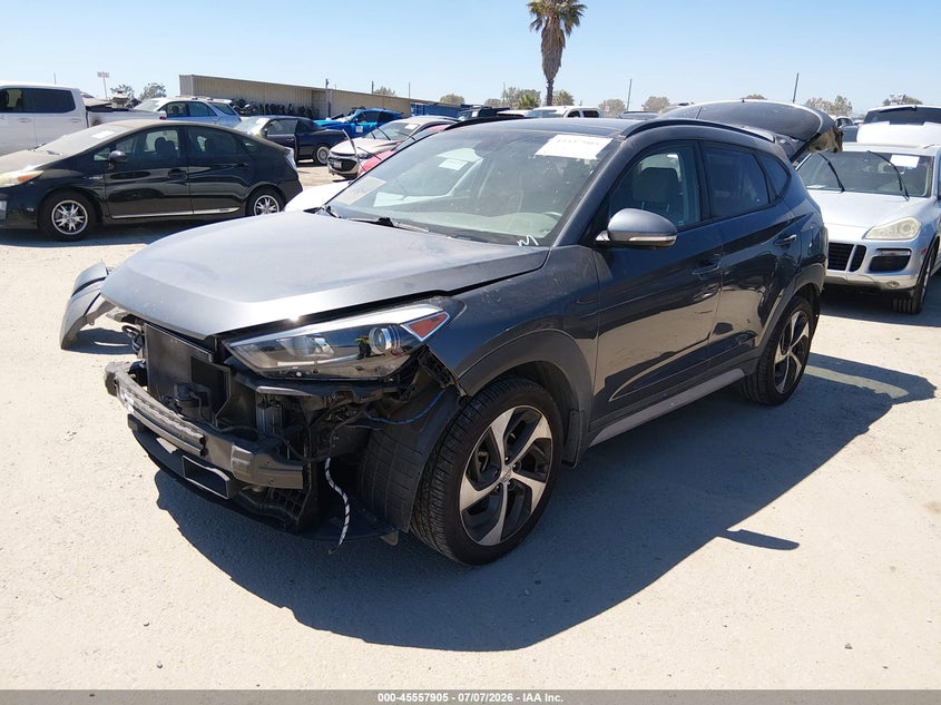 2017 Hyundai Tucson VIN KM8J33A27HU563608 IAAI salvage auction — FRONT & REAR, Salvage (California), sold $2,475 on 2026-08-02 (photo 2)