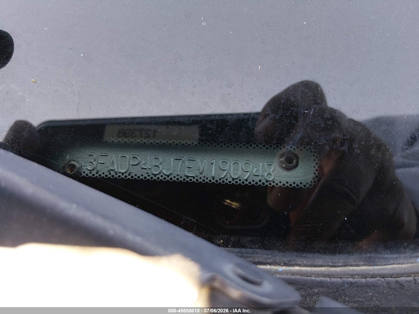 2014 Ford Fiesta VIN 3FADP4BJ7EM190948 IAAI salvage auction — NORMAL WEAR, Clear - Dealer Only (California), sold $200 on 2026-07-09 (photo 9)