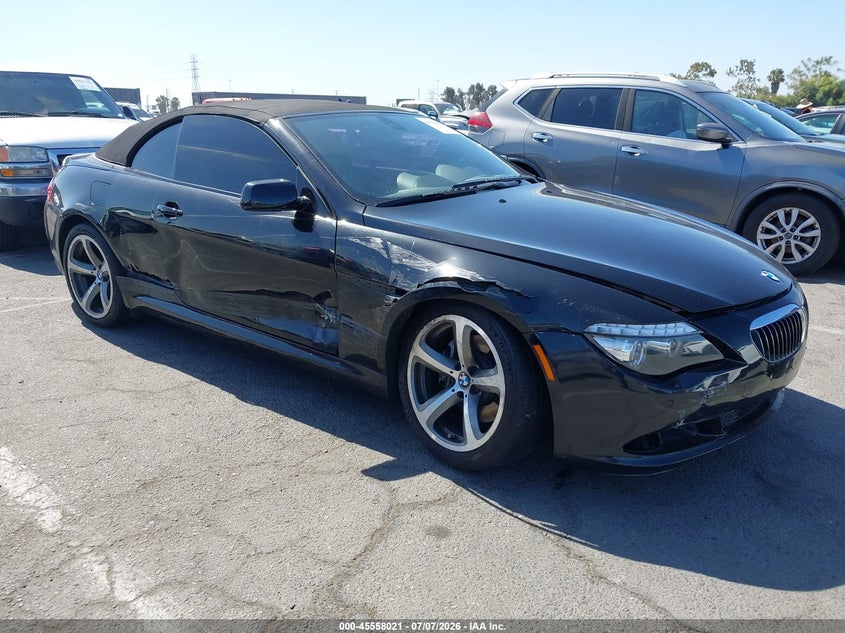 2008 BMW 6 series VIN WBAEB53538CX62007 IAAI salvage auction — NORMAL WEAR, Clear - Dealer Only (California), sold $550 on 2026-07-09 (photo 1)