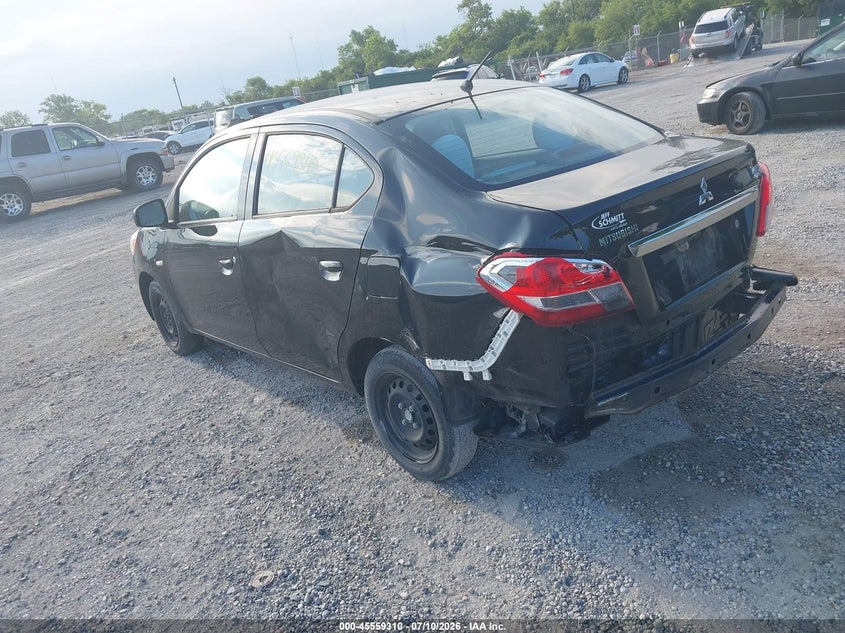 2018 Mitsubishi Mirage VIN ML32F3FJ5JHF03833 IAAI salvage auction — REAR END, Salvage Title, sold $1,050 on 2026-07-28 (photo 3)