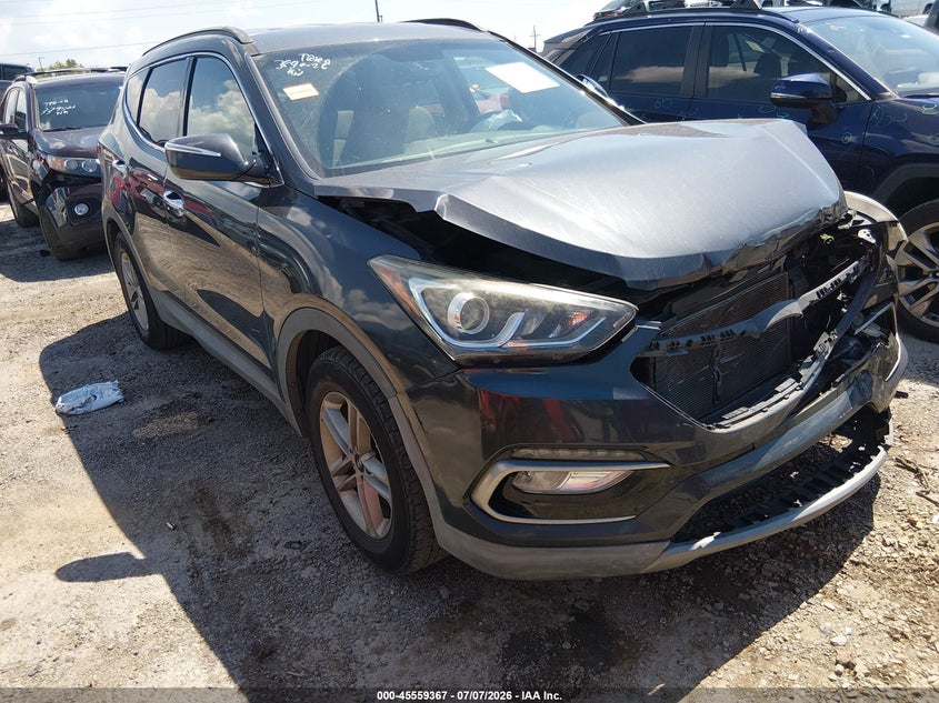 2018 Hyundai Santa fe VIN 5XYZU3LB3JG504077 IAAI salvage auction — FRONT END, Salvage Title, sold $1,850 on 2026-08-01 (photo 1)