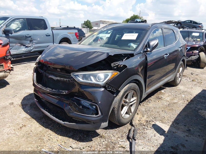 2018 Hyundai Santa fe VIN 5XYZU3LB3JG504077 IAAI salvage auction — FRONT END, Salvage Title, sold $1,850 on 2026-08-01 (photo 2)
