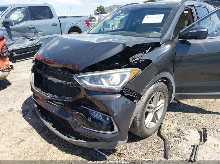 2018 Hyundai Santa fe VIN 5XYZU3LB3JG504077 IAAI salvage auction — FRONT END, Salvage Title, sold $1,850 on 2026-08-01 (photo 6)