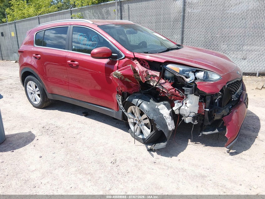 2019 Kia Sportage VIN KNDPMCAC2K7581993 IAAI salvage auction — FRONT END, Clear (Wisconsin), sold $2,625 on 2026-07-29 (photo 1)