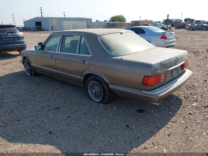 1987 Mercedes-benz 560 VIN WDBCA39D3HA348316 IAAI salvage auction — ALL OVER, Original (Texas), sold $125 on 2026-07-29 (photo 3)