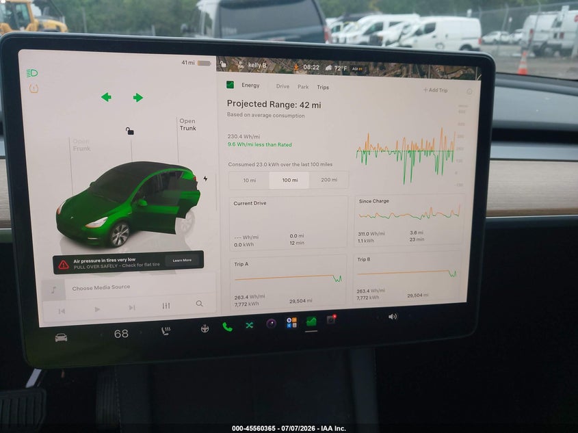 2023 Tesla Model y VIN 7SAYGDEEXPA063483 IAAI salvage auction — REAR END, Salvage - 75% Or Less (Maryland), sold $5,700 on 2026-07-29 (photo 7)