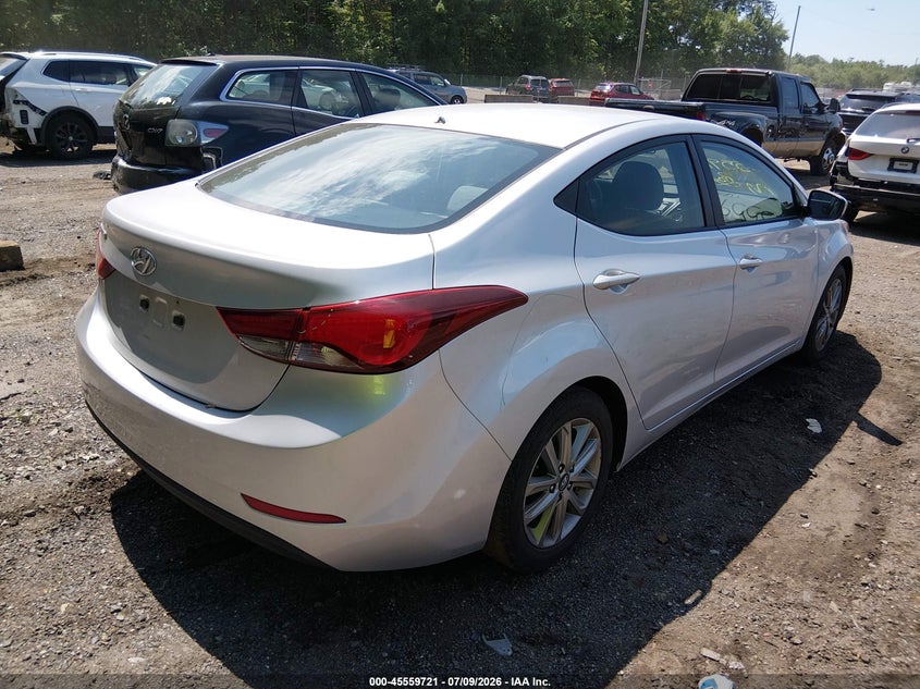 2015 Hyundai Elantra VIN KMHDH4AE8FU260770 IAAI salvage auction — THEFT, Salvage - Greater Than 75% (Maryland), sold $1,600 on 2026-07-29 (photo 4)