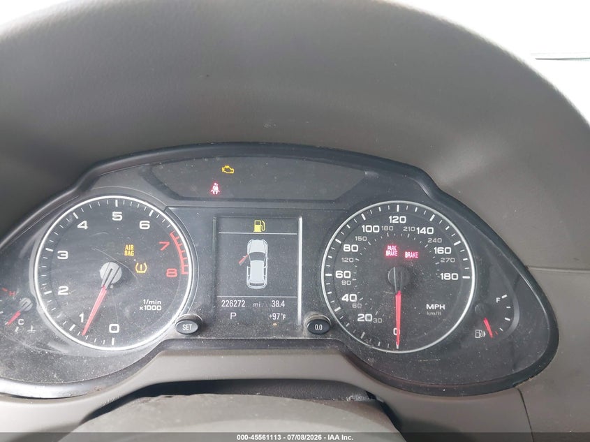 2012 Audi Q5 VIN WA1DKAFP8CA014632 IAAI salvage auction — FRONT & REAR, Salvage Title, sold $25 on 2026-07-29 (photo 7)