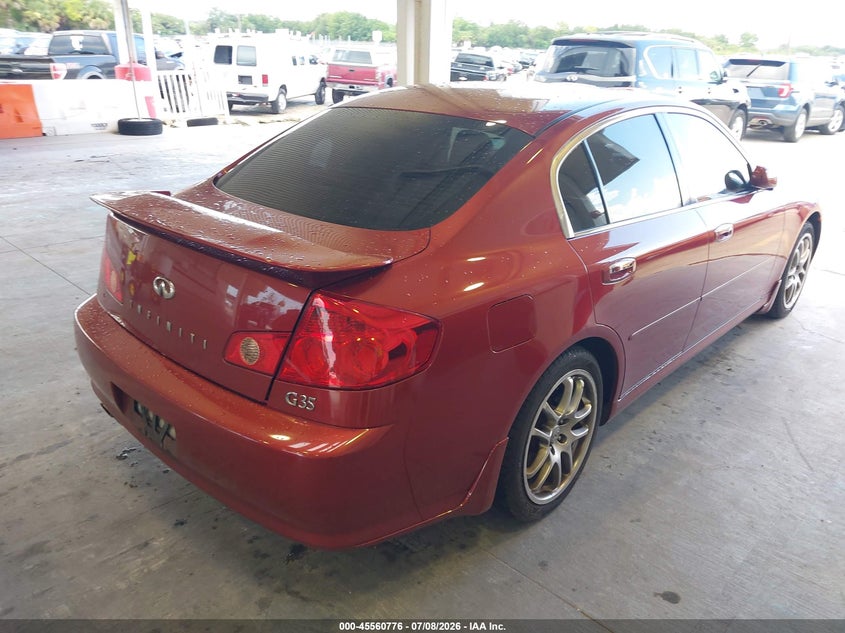 2006 Infiniti G35 VIN JNKCV51E26M508007 IAAI salvage auction — SIDE, Rebuildable (Florida), sold $750 on 2026-08-02 (photo 4)