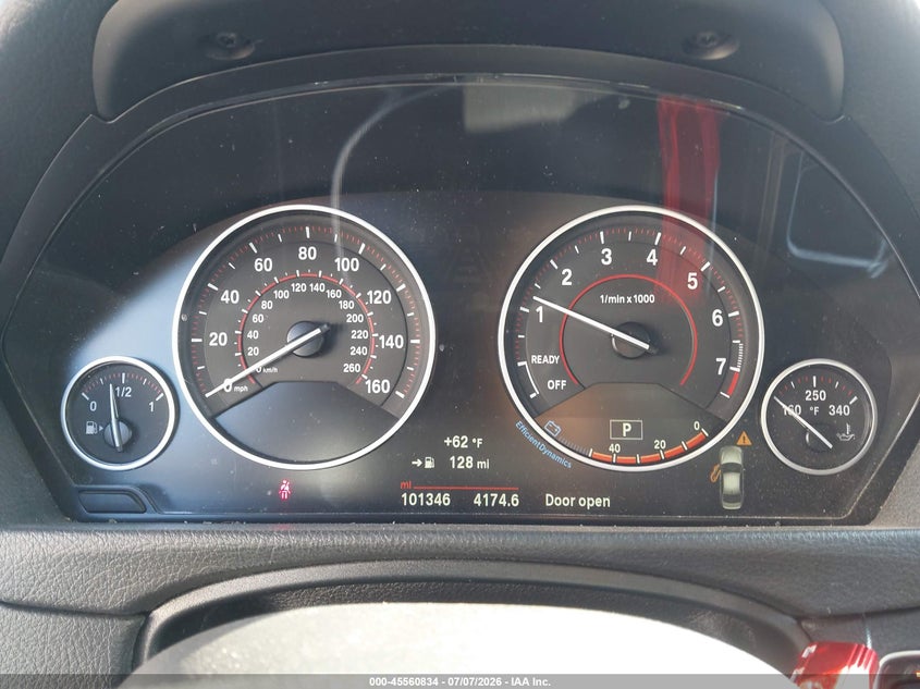 2016 BMW 3er VIN WBA8E9C56GK643741 IAAI salvage auction — FRONT END, Salvage (California), sold $2,700 on 2026-08-13 (photo 7)