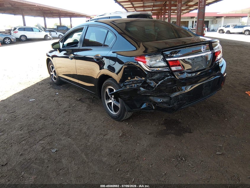 2015 Honda Civic VIN 2HGFB2F78FH543722 IAAI salvage auction — LEFT REAR, Salvage Title, sold $3,050 on 2026-08-02 (photo 3)