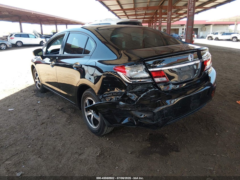 2015 Honda Civic VIN 2HGFB2F78FH543722 IAAI salvage auction — LEFT REAR, Salvage Title, sold $3,050 on 2026-08-02 (photo 6)