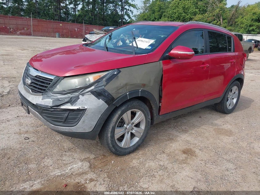 2013 Kia Sportage VIN KNDPB3A25D7352496 IAAI salvage auction — RIGHT SIDE, Original (Texas), sold $650 on 2026-07-19 (photo 2)