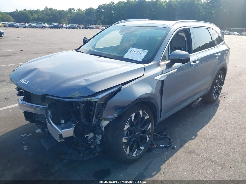 2025 Kia Sorento VIN 5XYRK4JF6SG363962 IAAI salvage auction — FRONT END, Salvage (North Carolina), sold $9,400 on 2026-08-26 (photo 2)