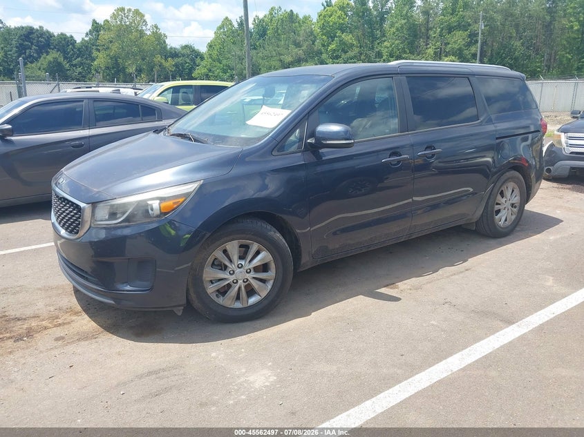 2016 Kia SEDONA VIN KNDMB5C14G6105662 IAAI salvage auction — NORMAL WEAR, Clear (Mississippi), sold $600 on 2026-07-30 (photo 2)