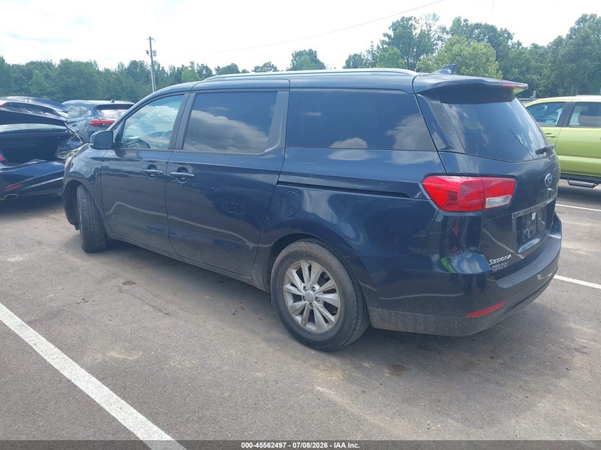2016 Kia SEDONA VIN KNDMB5C14G6105662 IAAI salvage auction — NORMAL WEAR, Clear (Mississippi), sold $600 on 2026-07-30 (photo 3)