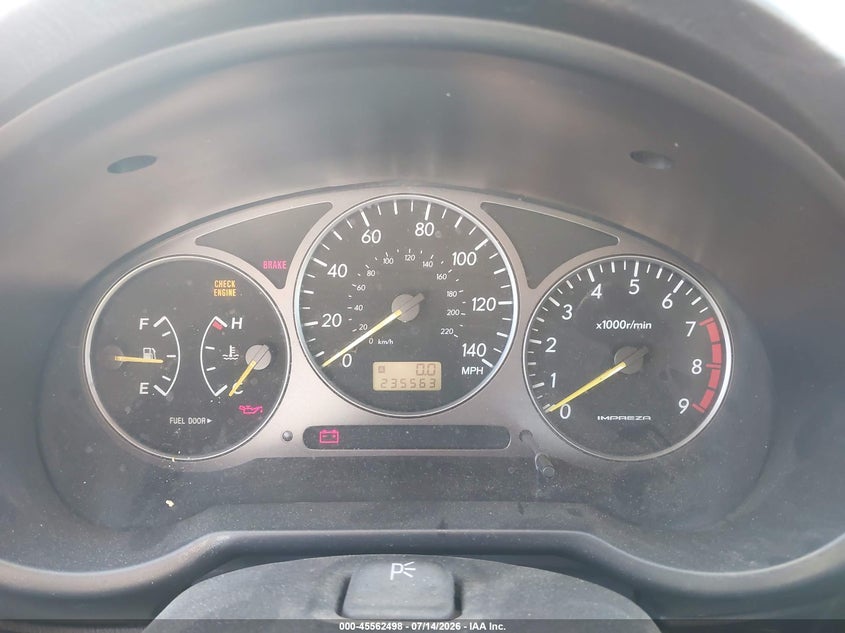 2002 Subaru Impreza VIN JF1GG29662G807913 IAAI salvage auction — NORMAL WEAR, Clear - Dealer Only (California), sold $550 on 2026-07-28 (photo 7)
