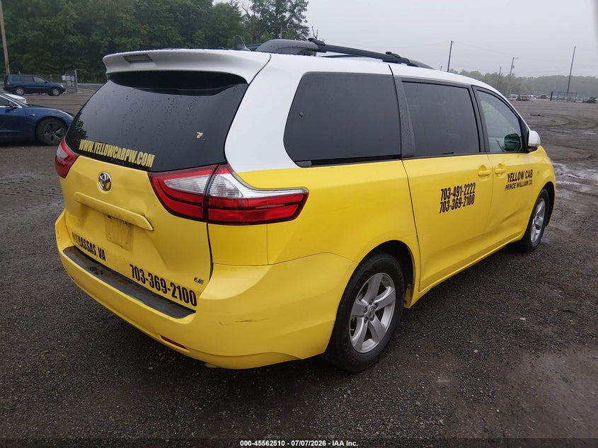 2017 Toyota Sienna VIN 5TDKZ3DC7HS767941 IAAI salvage auction — NORMAL WEAR, Clear (Virginia), sold $2,050 on 2026-07-15 (photo 4)