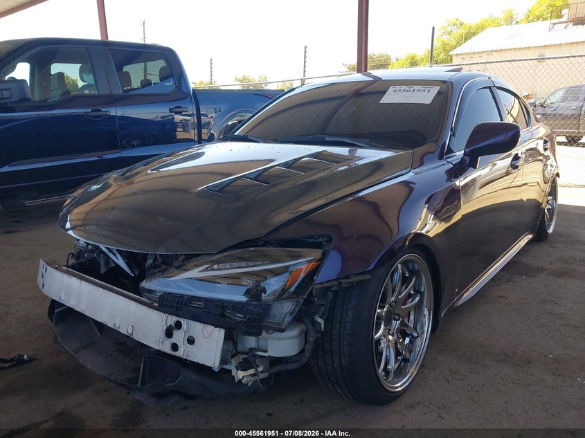 2006 Lexus Is 350 VIN JTHBE262465009745 IAAI salvage auction — FRONT & REAR, Salvage (California), sold $525 on 2026-07-28 (photo 2)