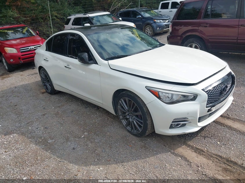 2017 Infiniti Q50 VIN JN1EV7AR5HM836469 IAAI salvage auction — FRONT END, Salvage Title, sold $1,550 on 2026-07-15 (photo 1)